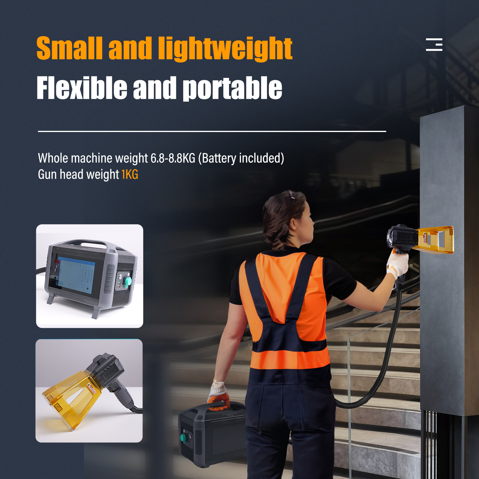 SFX 20W 30W 50W Portable Handheld Laser Marking Machine Fiber Laser Engraver for Metal and Non-metallic Materials